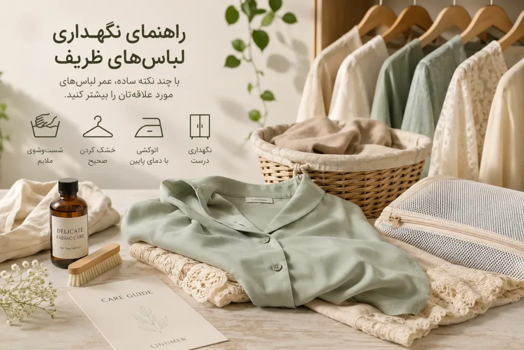 راهنمای شست‌وشو و نگهداری لباس‌های ظریف و دست‌دوز